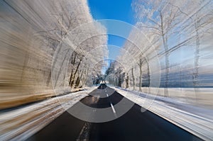 Driving fast at winter time