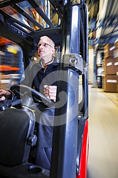 Driving a forklift