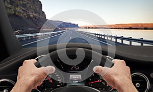 Driving hands steering wheel