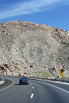 Driving on Highway 8 East to desert