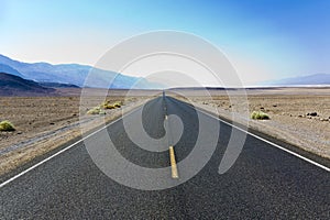 Driving on the Interstate 187 in Death valley