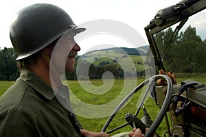 Driving jeep