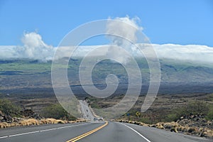 Driving on Kohala Mountain Road at Hawi on the Big Island in Hawaii photo