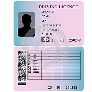 Driving license.