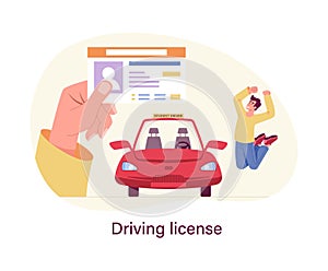 Driving license concept