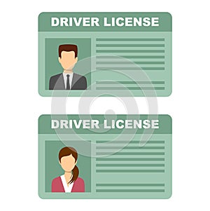 Driving license of the man and woman