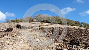 Driving off-road on the windward side of an island in the grenadines