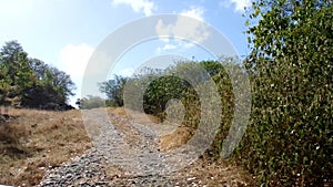 Driving off-road on the windward side of an island in the grenadines