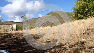 Driving off-road on the windward side of an island in the grenadines