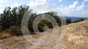 Driving off-road on the windward side of an island in the grenadines