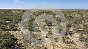 driving through the outback desert.