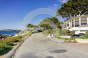 Driving on the Pacific Ocean coast, in Carmel-by-the-sea