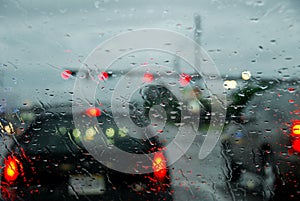 Driving in Rain Storm