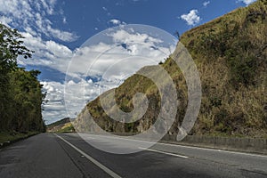 Driving between rocks.