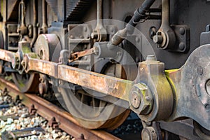 Driving rod of an old steam locomotive