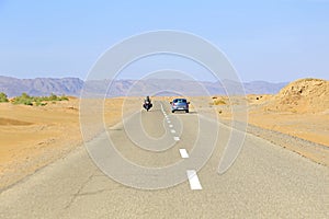 Driving through the Sahara Desert Morocco