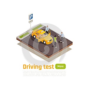 Driving School Isometric Composition