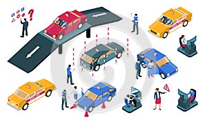 Driving School Isometric Set