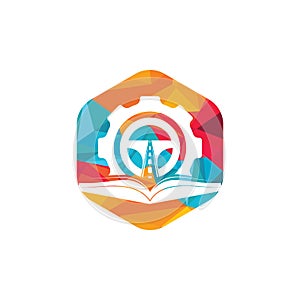 Driving school vector logo design.