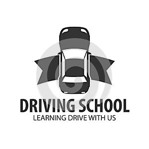 Driving school logo and emblem template. Auto education. Vector illustration.