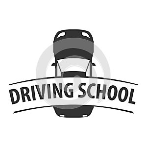 Driving school logo and emblem template. Auto education. Vector illustration.