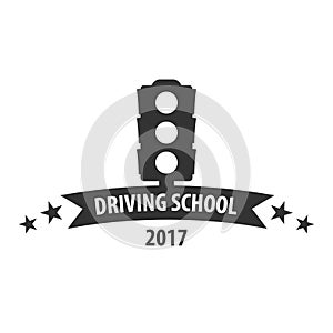 Driving school logo and emblem template. Auto education. Vector illustration.