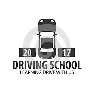 Driving school logo and emblem template. Auto education. Vector illustration.
