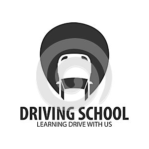 Driving school logo and emblem template. Auto education. Vector illustration.