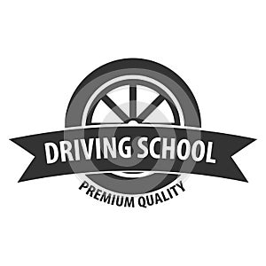 Driving school logo and emblem template. Auto education. Vector illustration.