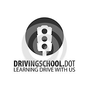 Driving school logo and emblem template. Auto education. Vector illustration.