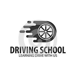 Driving school logo and emblem template. Auto education. Vector illustration.