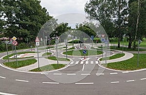 Driving school practice circuit area for children traffic