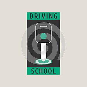 Driving school vector logo, sign, symbol, emblem