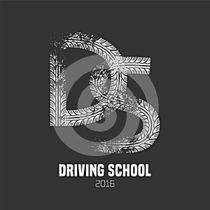 Driving school vector logo, sign, symbol, emblem