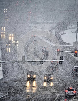 Driving in Severe Snow Storm