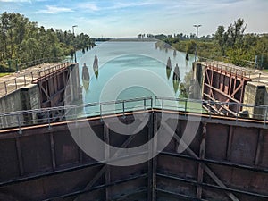 a ship sluice in venice