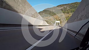 Driving the Simplon Pass in the swiss alps to Susten, Kanton Wallis, Switzerland