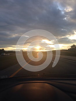 Driving Sunset