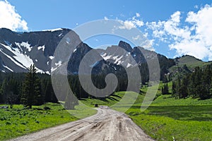 Driving to hike in the Bridger Mountains photo