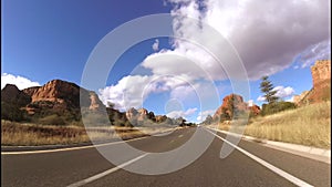 Driving towards Bell Rock in Sedona,Az.