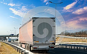 Driving truck on the highway