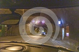 Driving in a tunnel at a german highway