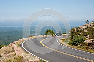 Driving up Cadillac Mountain