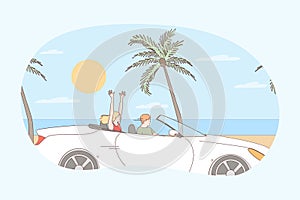 Driving during vacations concept