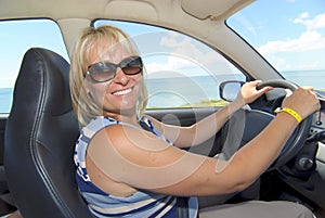 Driving woman