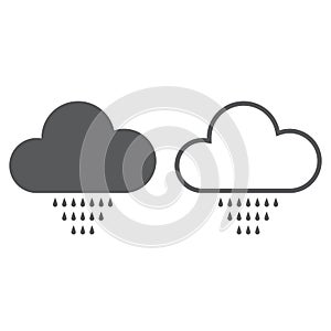 Drizzle weather icon. solid and outline.