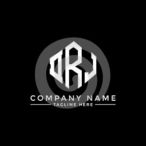 DRJ letter logo design with polygon shape. DRJ polygon and cube shape logo design. DRJ hexagon vector logo template white and