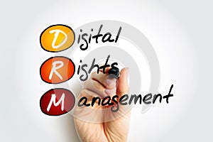 DRM Digital Rights Management - set of access control technologies for restricting the use of proprietary hardware and copyrighted