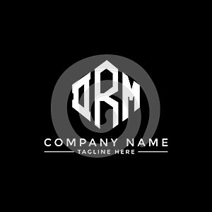 DRM letter logo design with polygon shape. DRM polygon and cube shape logo design. DRM hexagon vector logo template white and