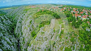 Drnis, Gradina fortress aerial descenting shot